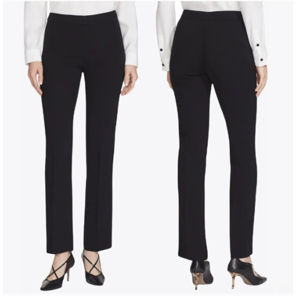 Lafayette 148 Womens Black Virgin Wool Trouser Pants Straight Work Size 10
